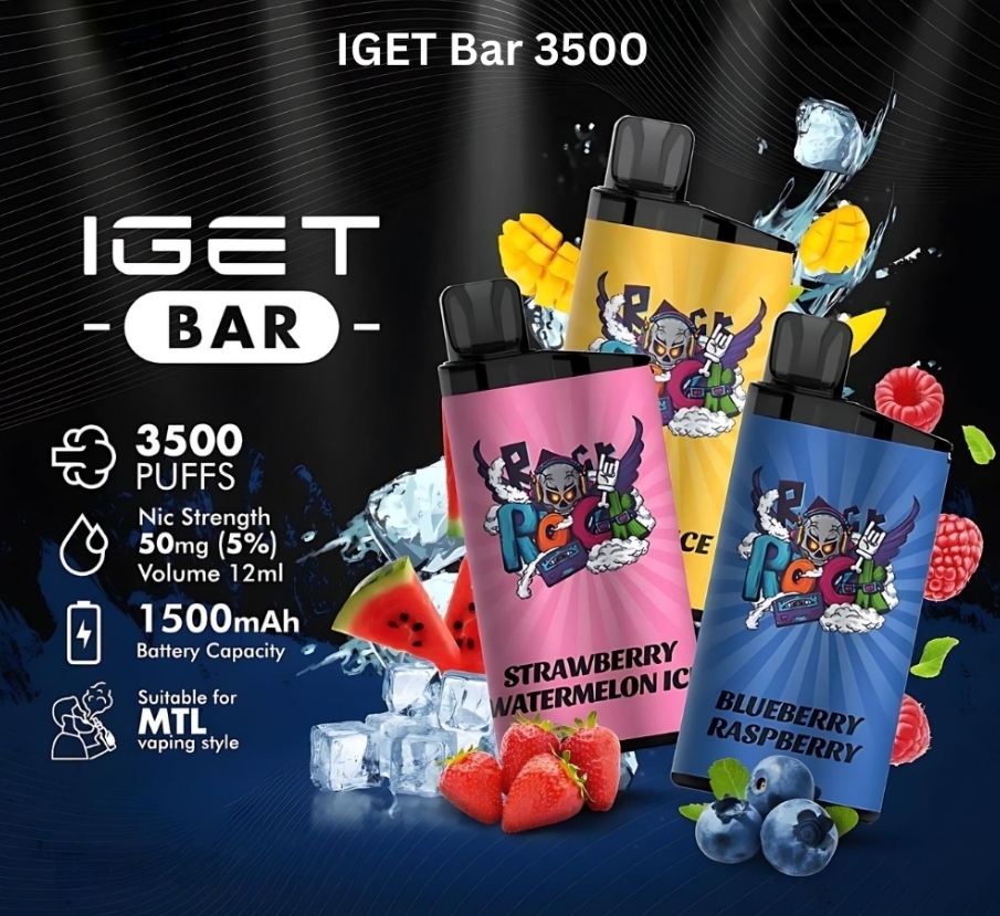 IGET Bar 3500 Puffs Vape - Блекбери Ајс: Хладна Експлозија Бобица у Вашем Длану